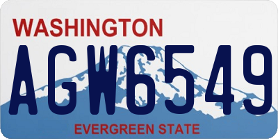 WA license plate AGW6549