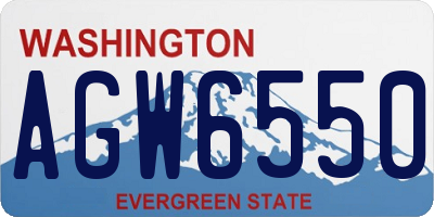 WA license plate AGW6550