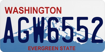 WA license plate AGW6552