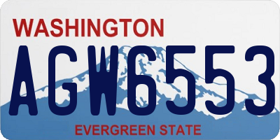 WA license plate AGW6553