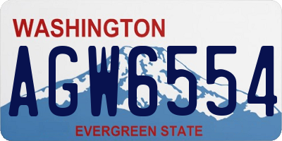 WA license plate AGW6554