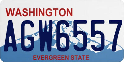 WA license plate AGW6557