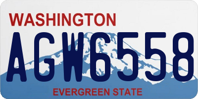 WA license plate AGW6558