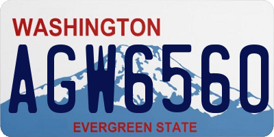 WA license plate AGW6560