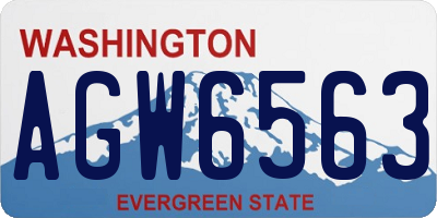 WA license plate AGW6563