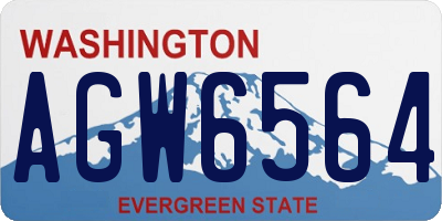 WA license plate AGW6564