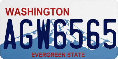 WA license plate AGW6565