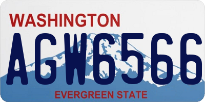 WA license plate AGW6566