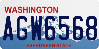 WA license plate AGW6568