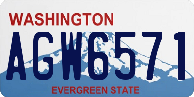 WA license plate AGW6571