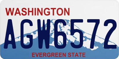 WA license plate AGW6572