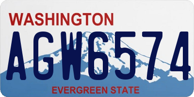 WA license plate AGW6574