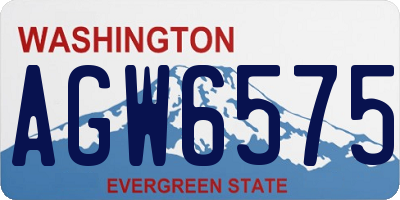 WA license plate AGW6575
