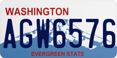 WA license plate AGW6576