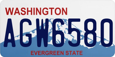 WA license plate AGW6580