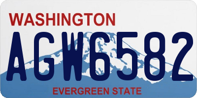 WA license plate AGW6582