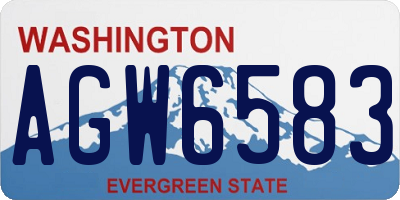 WA license plate AGW6583