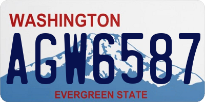 WA license plate AGW6587