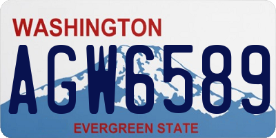 WA license plate AGW6589