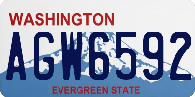 WA license plate AGW6592