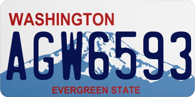WA license plate AGW6593