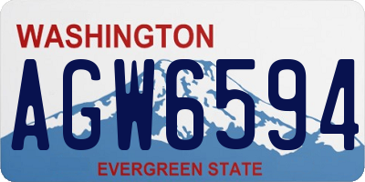 WA license plate AGW6594
