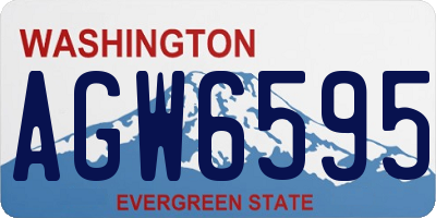 WA license plate AGW6595