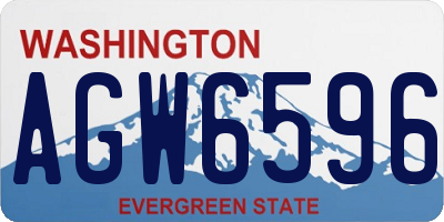 WA license plate AGW6596