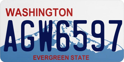 WA license plate AGW6597