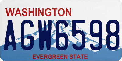 WA license plate AGW6598