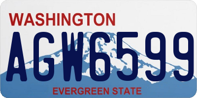 WA license plate AGW6599