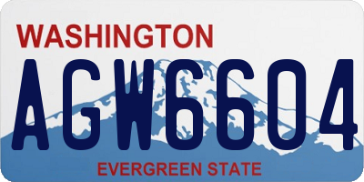 WA license plate AGW6604