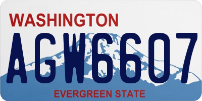 WA license plate AGW6607