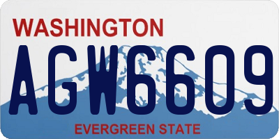 WA license plate AGW6609