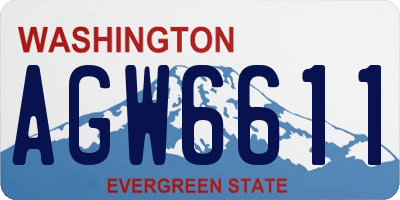 WA license plate AGW6611