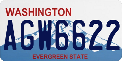 WA license plate AGW6622