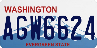 WA license plate AGW6624