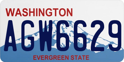 WA license plate AGW6629