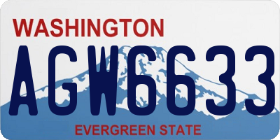 WA license plate AGW6633