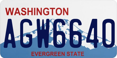 WA license plate AGW6640
