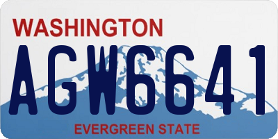 WA license plate AGW6641