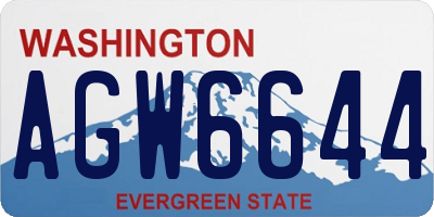 WA license plate AGW6644