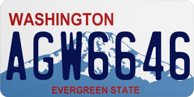 WA license plate AGW6646