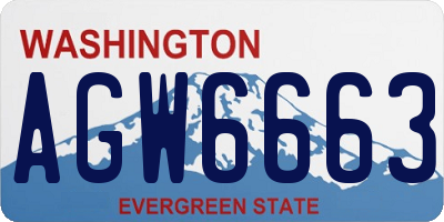 WA license plate AGW6663