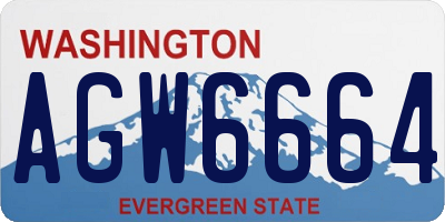 WA license plate AGW6664