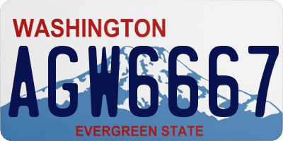 WA license plate AGW6667