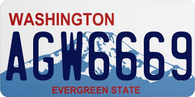 WA license plate AGW6669