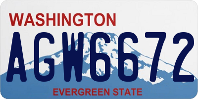WA license plate AGW6672