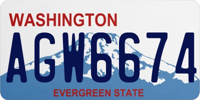 WA license plate AGW6674