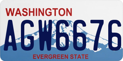 WA license plate AGW6676